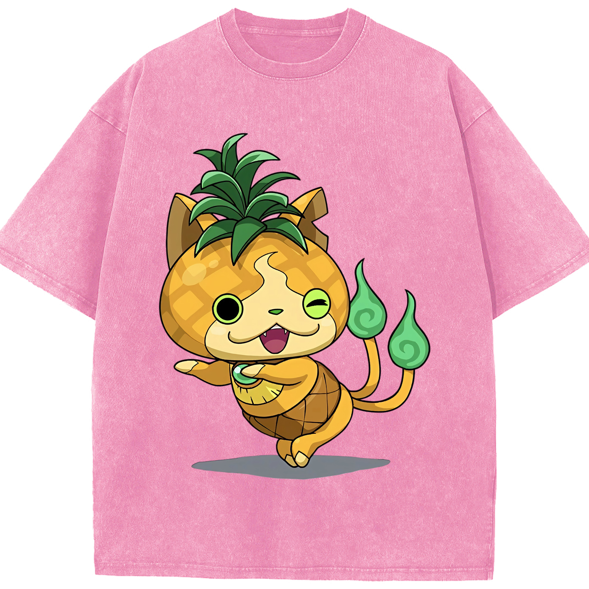 （画像用） 妖怪ウォッチ Yo-kai Watch 綿100% ヴィンテージ風 半袖Tシャツ（フロントプリント）